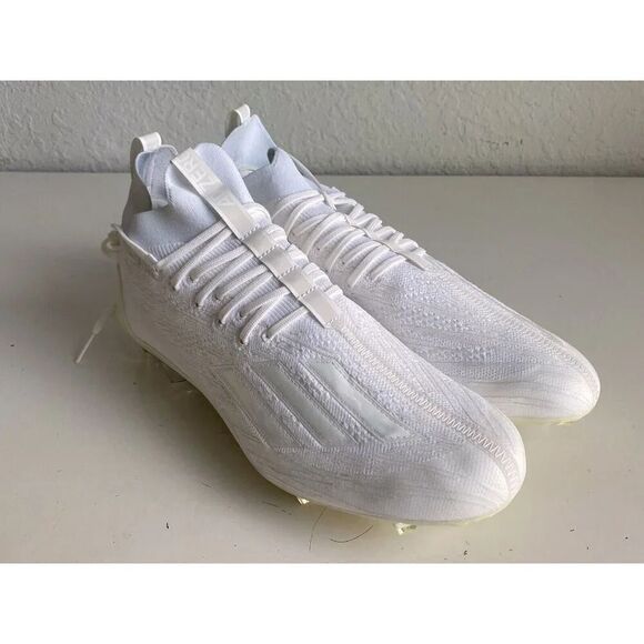 Adidas ADIZERO Primeknit Triple White Chrome Football Cleats GX5420 Men’s Sz 14 - Picture 3 of 12